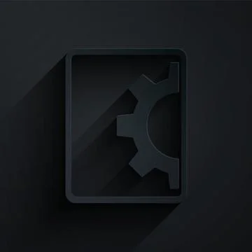 Paper cut Software, web development, programming concept icon isolated on black Stock Illustration