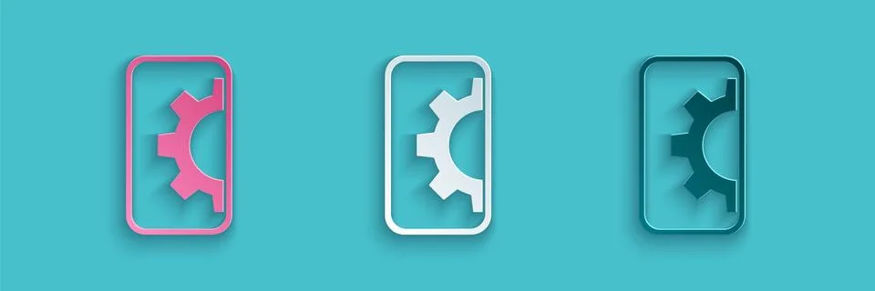 Paper cut Software, web development, programming concept icon isolated on blue Stock Illustration