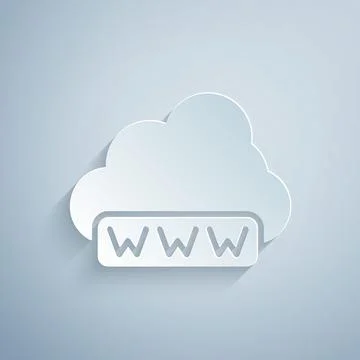 Paper cut Software, web development, programming concept icon isolated on grey Stock Illustration