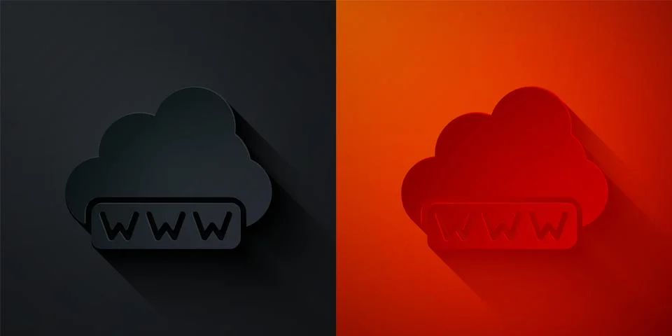 Paper cut Software, web development, programming concept icon isolated on black Stock Illustration