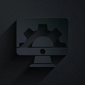 Paper cut Software, web development, programming concept icon isolated on bla Illustrazione stock