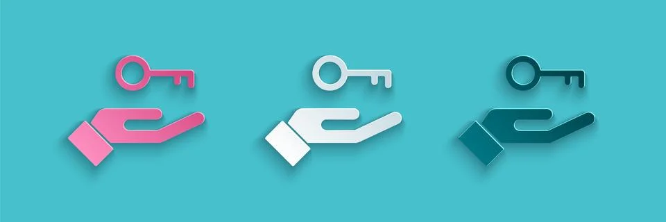 Paper cut Solution to the problem in psychology icon isolated on blue background Stock Illustration