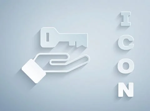 Paper cut Solution to the problem in psychology icon isolated on grey background Stock Illustration