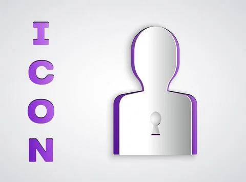 Paper cut Solution to the problem in psychology icon isolated on grey backgro Illustrazione stock