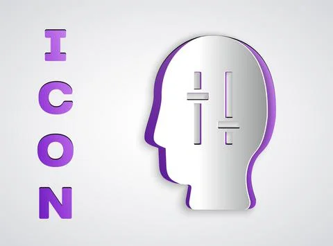 Paper cut Solution to the problem in psychology icon isolated on grey background Stock Illustration