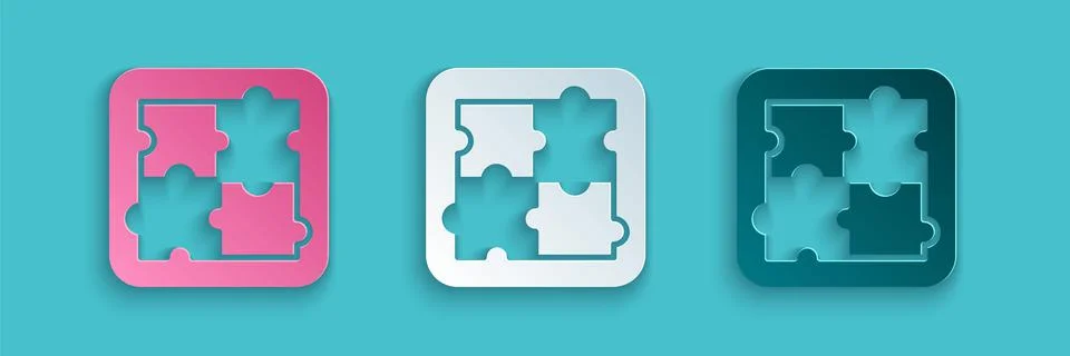 Paper cut Solution to the problem in psychology icon isolated on blue background 스톡 일러스트