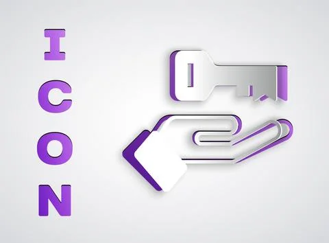 Paper cut Solution to the problem in psychology icon isolated on grey background Stock Illustration