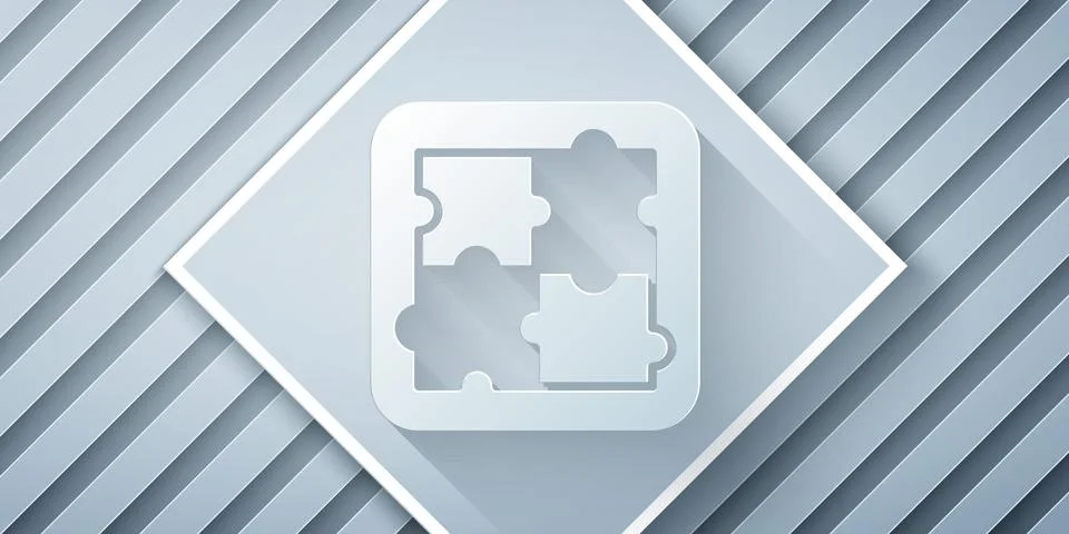 Paper cut Solution to the problem in psychology icon isolated on grey background Stockillustratie