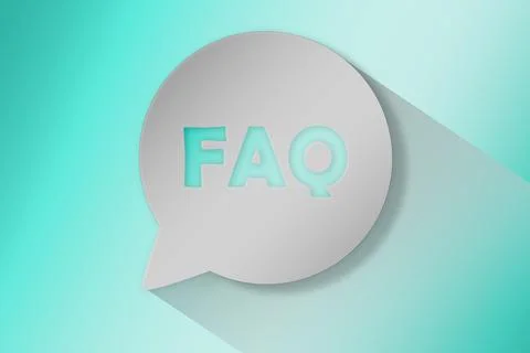 Paper cut speech bubble with text FAQ information icon isolated Stock Illustration