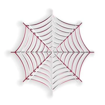 Paper cut Spider web icon isolated on white background. Cobweb sign. Paper art Stock Illustration