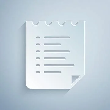 Paper cut Sport training program or fitness plan icon isolated on grey Ilustración de archivo