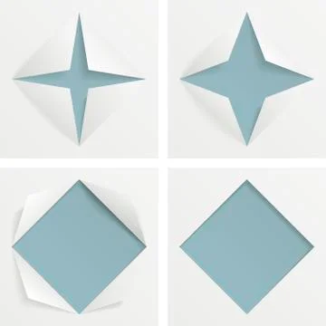 Paper cut, square Stock Illustration