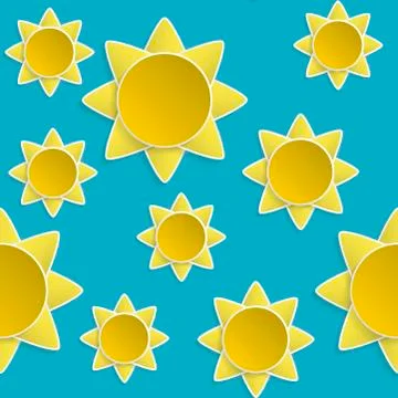 Paper cut summer pattern, color Stock Illustration