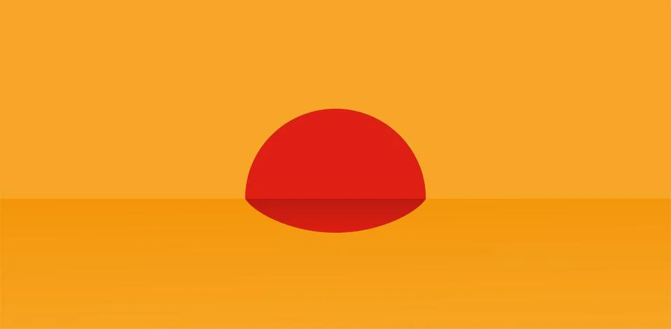 Paper cut sunset background Stock Illustration