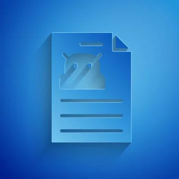 Paper cut Technical specification icon isolated on blue background. Technical Stock Illustration
