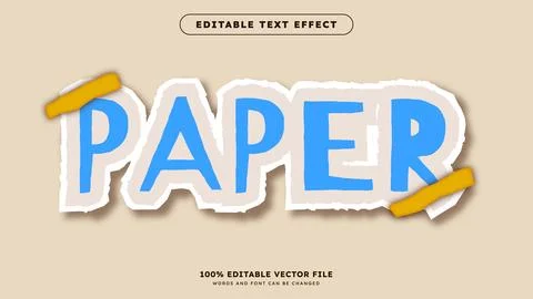 Paper cut text effect editable realistic paper cut out text style イラスト素材