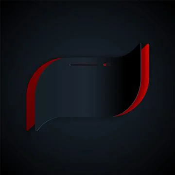 Paper cut Toothpaste icon isolated on black background. Paper art style. Vector Ilustración de archivo