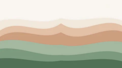 Paper Cut Topography Wave Loop in Soft Layered Tones 库存影片 337337284