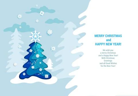 Paper cut tree Stock Illustration