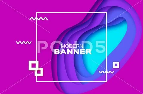 Paper Cut Tunnel Wave Shapes. Layered curve Origami design for business Stock Illustration