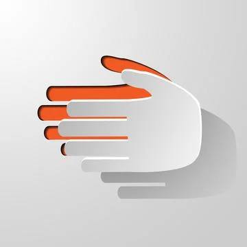 Paper Cut Vector Palm Hand Stock Illustration