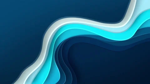 Paper cut video geometric background with seamless loop motion wavy elements. Stock Footage 130944737