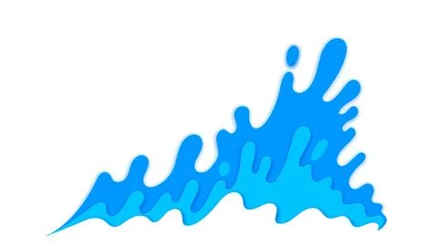 Paper cut water splash, 3d vector liquid splatter Ilustración de archivo
