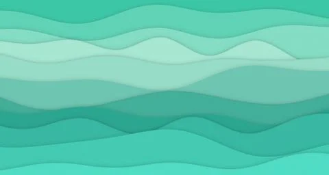 Paper cut wave bands with soft shadows Stock Illustration