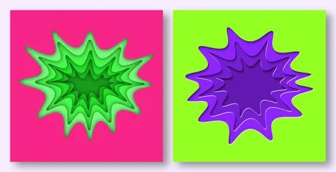 Paper cut waves abstract background. Stock Illustration