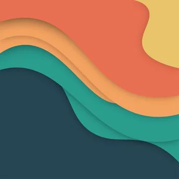 Paper cut waves abstract background. Stock Illustration