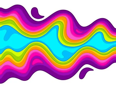 Paper cut waves background, papercut wavy shapes Stock Illustration