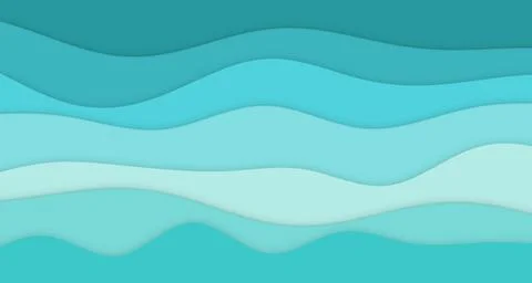 Paper cut waves with soft shadows Stock Illustration