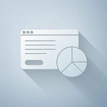 Paper cut Web analytics information and development website statistic icon Illustrazione stock