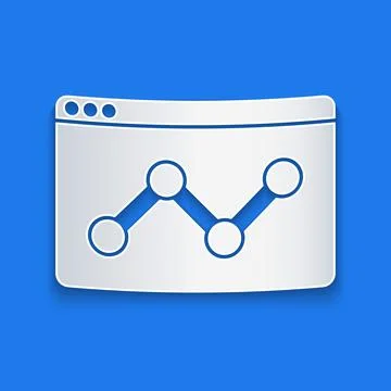 Paper cut Web analytics information and development website statistic icon 스톡 일러스트