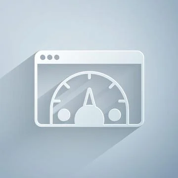 Paper cut Web analytics information and development website statistic icon 스톡 일러스트