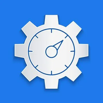 Paper cut Web analytics information and development website statistic icon Illustrazione stock