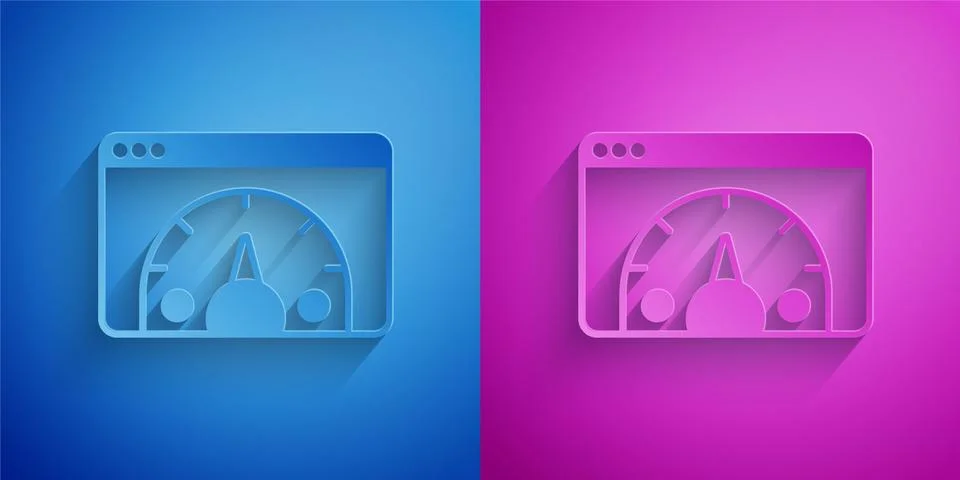 Paper cut Web analytics information and development website statistic icon Illustrazione stock