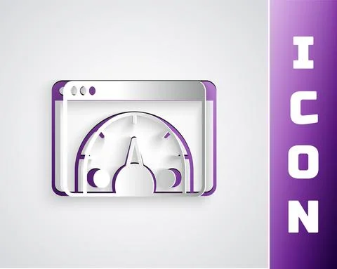 Paper cut Web analytics information and development website statistic icon Illustrazione stock