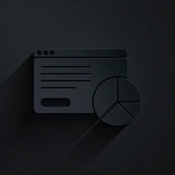Paper cut Web analytics information and development website statistic icon Illustrazione stock
