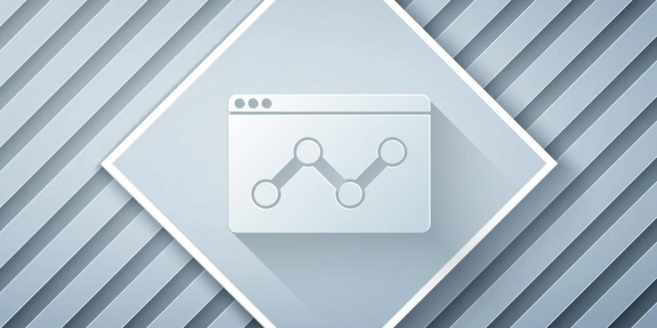 Paper cut Web analytics information and development website statistic icon Stock Illustration