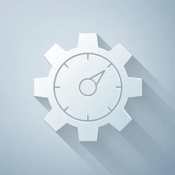 Paper cut Web analytics information and development website statistic icon Illustrazione stock