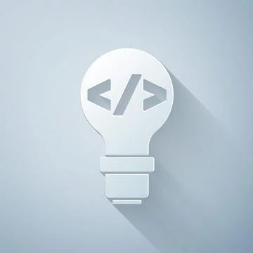 Paper cut Web design and front end development icon isolated on grey background Stock Illustration