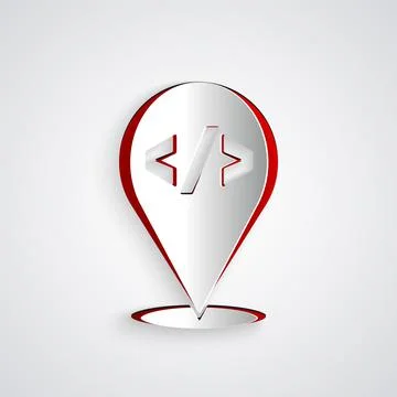 Paper cut Web design and front end development icon isolated on grey background Stock Illustration