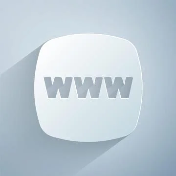 Paper cut Website template icon isolated on grey background. Internet Stockillustratie