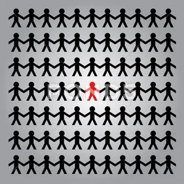 Paper cutout people Stock Illustration