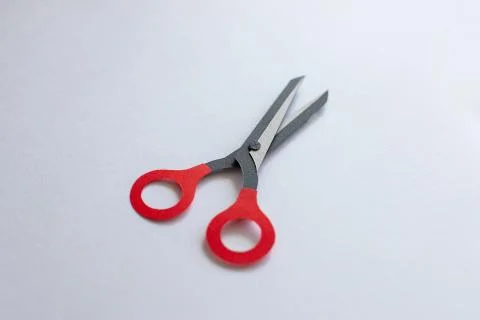 Paper cutout scissors. Stock Photos