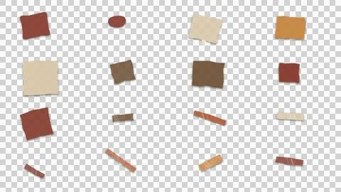 Paper cutouts collage set featuring torn pieces, sticky notes, and tape str.. Stock Illustration