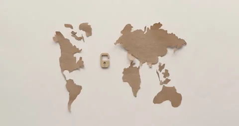 Paper cutouts forming a world map design Stock Footage 319071369
