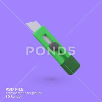 Paper cutter isolated 3d render icon illustration Modello PSD
