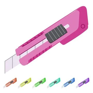 Paper cutter knife vector cartoon graphic Stock Illustration